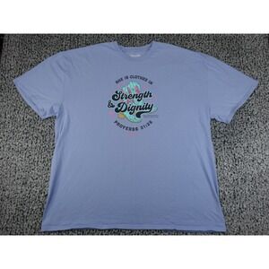 Blessed Girl Graphic T-Shirt Womens 3X Blue Good Proverbs 31:25 Cowboy Boots Tee